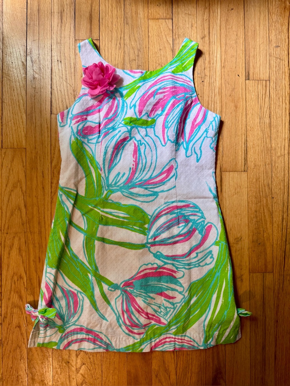 Lilly Pulitzer Girls Bella Dress – “Ring the Bellboy” Floral Print – Size 14